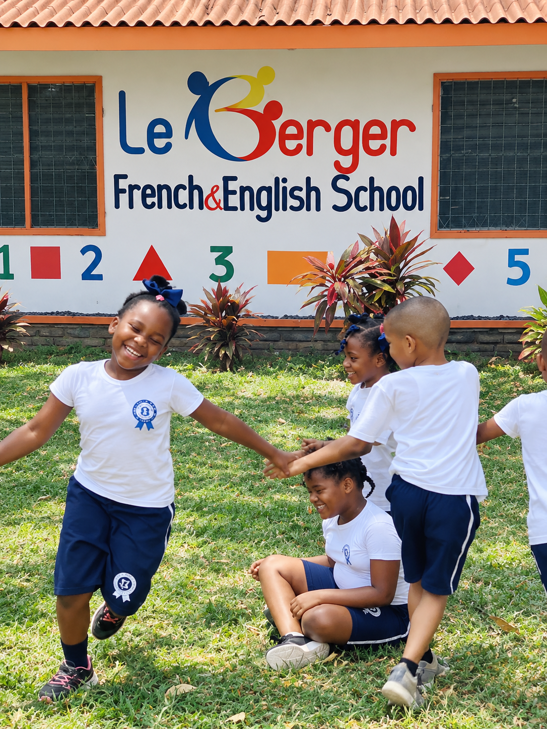 Children playing a circle game in the schoolyard
